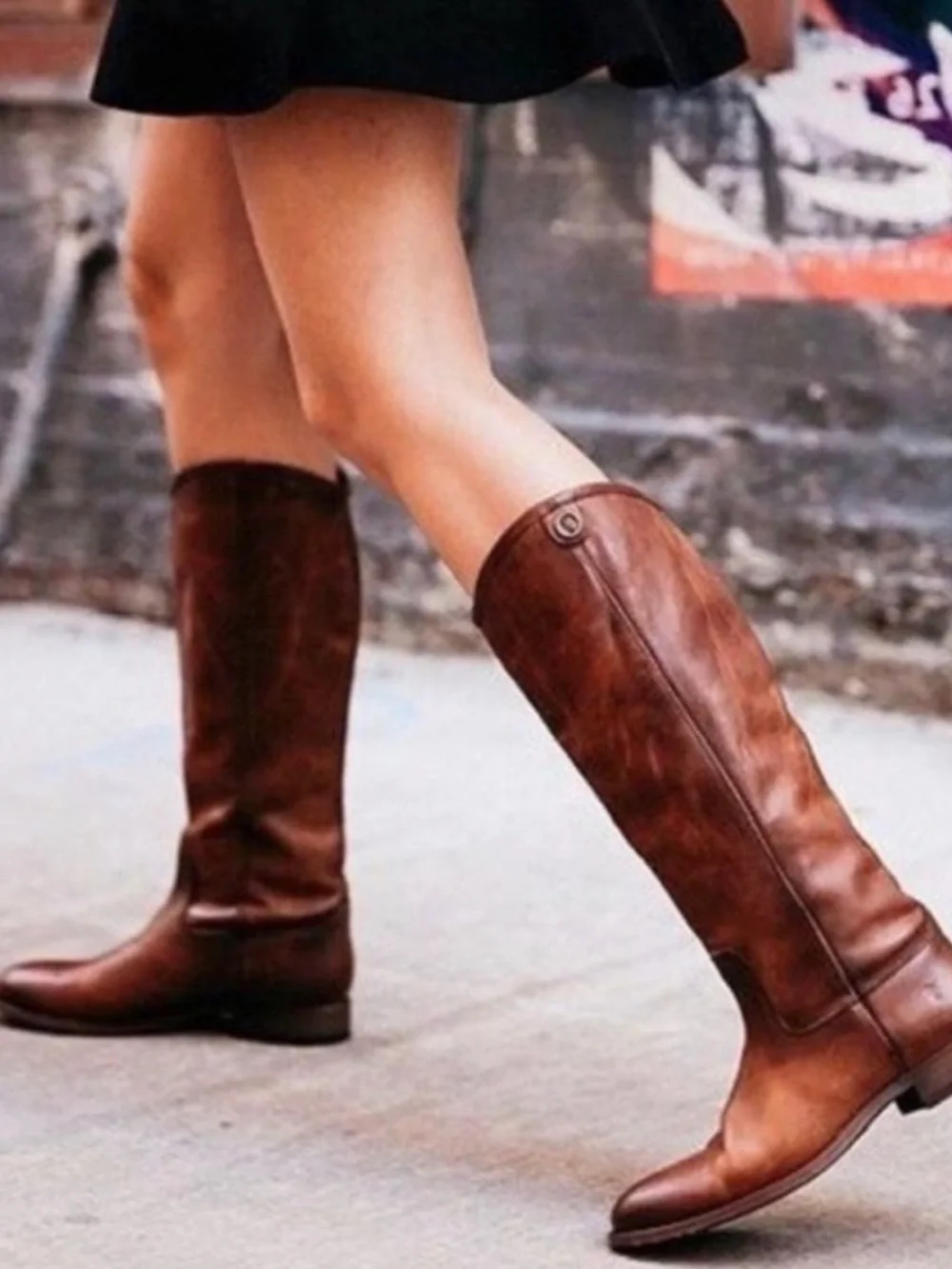 Frye “Melissa” Brown Leather Knee-High Riding Boots - Women - Picture 3 of 11